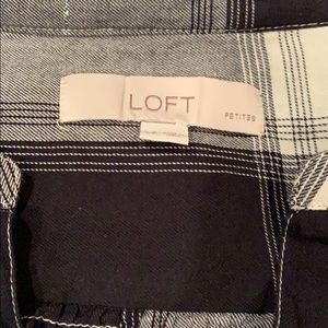 Loft Summer Plaid Large Petite Blouse